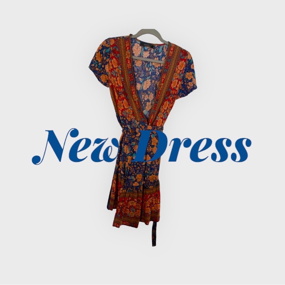 Zesica Bright Floral Tie Dress